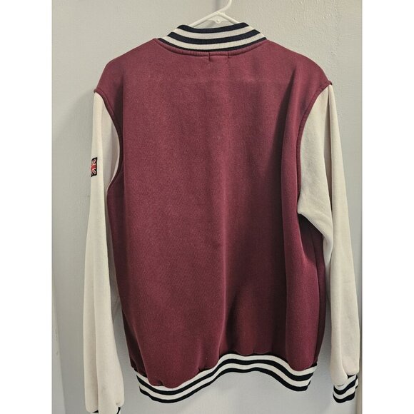 London England Varsity Full Zip Jacket (from UK) Size XL - Burgundy & Off White - Picture 4 of 12
